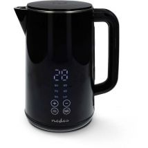 Bouilloire électrique 1.7 l plastique noir 50,60,70,80,90,100 °c indicateur de température rotatif à 360 degrés él