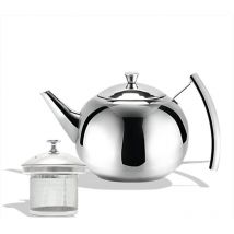 Ineasicer Bouilloire Théière en Inox - 2L - Épaissie en Acier Inoxydable - Avec Tamis et Flacon - Infuseur Amovible - Idéale pour Infusion de Fruits,