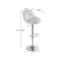 2pcs Tabourets de Bar Ajustables Type Haut avec Disque Sans Accoudoir Dossier Rhombus Design Blanc