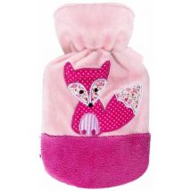 Bouillotte 0.8 litre rose avec Renard brodé