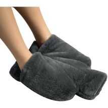 Ensoleille - Bouillotte 2L avec housse en peluche douce, chauffe-pieds pour hommes et femmes, sac de bouillotte pour soulager la douleur (gris)