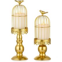 Boujoir Chandelier à Cage à Oiseaux Vintage Decorative Mariage Chandeliers Bougoire Décoratifs pour Tables de Mariage, Shabby Chic Ornements pour