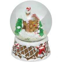 Boule à neige en verre avec motif de Noël, ø 8 cm