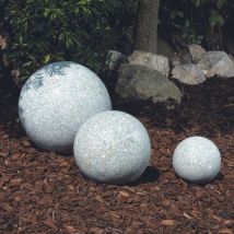 Boule déco jardin granit (grand format) - Gris clair 30 cm