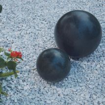 Boule déco jardin granit (grand format) - Noir 30 cm