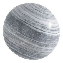 Jardinex - Boule déco jardin marbre effet rayé noir et blanc - Gris 30 cm