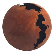 Jardinex - Boule déco jardin métal craquelée - Rouille 30 cm