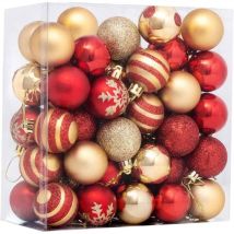 Boule de Noël de noël dorée, 50 pièces, ornements d'arbre de noël, boule suspendue