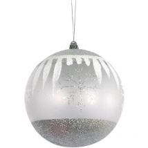 Boule de noel effet neige et flocon
