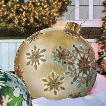 Boule de Noël géante 60 cm, boule de Noël gonflable en plein air, décoration de Noël pour la maison