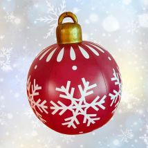 Serbia - Boule de Noël géante de 60 cm, boule transparente, boule de Noël gonflable géante, boule de Noël gonflable extérieure, décorations de Noël