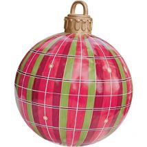 Cyslmuk - Boule de Noël géante de 60 cm, boule transparente, boules de Noël gonflables géantes, boule décorée de Noël gonflable extérieure,