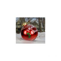 Cyslmuk - Boule de Noël géante de 60 cm, boule transparente, boules de Noël gonflables géantes, boule décorée de Noël gonflable extérieure,