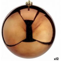 Boule de Noël en plastique marron 20 x 20 x 20 cm (12 pcs.)