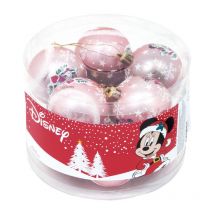 Lot de 10 Boules de Noël - Disney Minnie - Rose - 6 cm