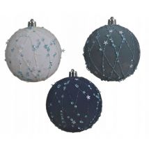 Boule de velours avec perles et sequins 8 cm. Pièce unique