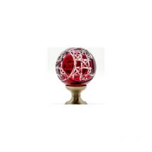 Quincadeco - Boule de rampe cristal rouge Mousson pied gris nickel