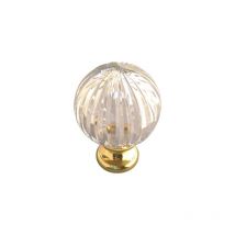 Ouvre&Déco - Boule de finition d'escalier cristal transparent, bowl cristal orange
