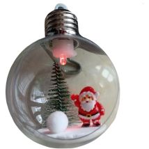 Boule de sapin de Noël avec lumière à piles transparente maison/bonhommes de neige/banderoles/élan/père Noël décoration de fenêtre décoration de Noël