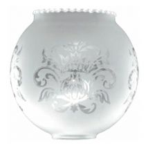 Abat-jour en verre boule deux bouches mat 16cm bouche 5.3cm