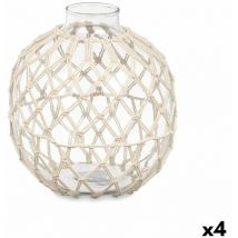 Gift Decor - Decorative Ball White Transparent Glass String 21 x 23 cm (4 pieces)