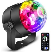 Boule disco led Lampe, Lumière disco rotative à 360° - rgb Couleurs, Télécommande (Prise standard européenne)