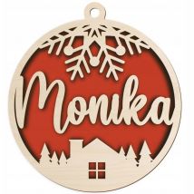 Boule en bois avec nom, feutre, 1 pièce Boules personnalisées en cadeau.