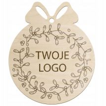 Boule en contreplaqué avec le logo de l'entreprise, 1 pièce. Boules de Noël publicitaires avec logo