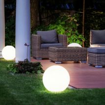Lampe boule solaire Boule solaire jardin led Décoration de jardin Boule solaire pour l'extérieur 20 cm, durée d'éclairage env. 6-8 heures, h 62 cm,