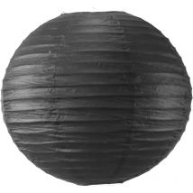 Boule Papier Noir 40cm - Lampion Papier en Papier de Riz - Lanterne Japonaise Noir pour Décoration de Mariage, Anniversaire, Fêtes