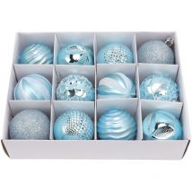 Jeffergarden Boules d'arbre de nol ornements, décorations d'arbre de nol pour fêtes de famille, dners de jardin, fêtes d'anniversaire bleues