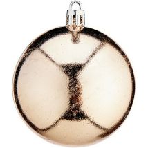 Boule De Noël - Ø 7 Cm - Plastique - Champagne - Décoration Festive