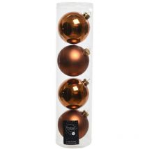 Boules de Noël à suspendre en verre 10 cm Cuivre. Lot de 4