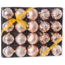 Set de 20 boules de Noël cuivré – 6 cm – Largeur, Longueur, Finition métal, Matières – BB