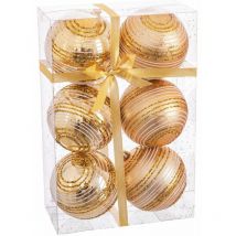 Boules de Noël Doré Plastique Spirale 8 x 8 x 8 cm (6 Unités)