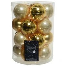Boules de Noël en verre à suspendre 6 cm Or et Perle. 20 sept.