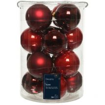 Kaemingk - Boules de Noël en verre à suspendre 8 cm Rouge. 16 sept.
