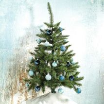 Pier Import - Boules de Noël en verre bleu et dégradés de bleu finition brillante et mate (boîte de 42)
