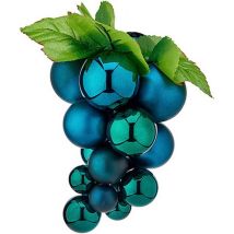 Ornements De Noël - Boules De Noël - Plastique - Raisins Bleus - 18 X 18 X 28 Cm