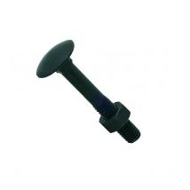 Viswood - Boulon bois tête ronde collet carré zingué noir (boîte) - Cond. /pcs: 100 - ø mm: 7 - Long. mm: 60