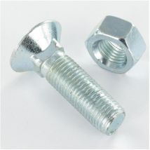 Vis Express - Boulon de charrue tfcc tête fraisée collet carré M12X60 Classe 8.8 Acier zingué-10 pièces