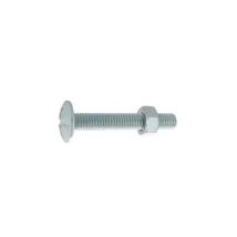 Boulon Poelier À Tête Ronde Large Fendue En Croix Acier Zingué Blanc Classe 4.8 Nfe 25128/din 555 6x80 Boîte De 100 - Ultima - 80306080