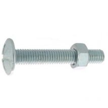 Boulon poelier à tête ronde large fendue en croix acier zingué blanc classe 4.8 nfe 25128/DIN 555 6X10 boîte de 200 - ultima - 8