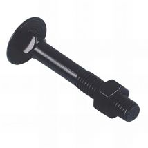 Fixtout - Boulon tête ronde collet carré 6 x 45 mm trcc Zingué noir - Boite de 200 pcs BTRCC0604506B