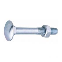 Boulon Japy Viswood Tête ronde collet carré - trcc - Acier zingué - 10 x 100/26 mm - Boîte de 50