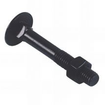 Fixtout - Boulon tête ronde collet carré 6 x 60 mm trcc Zingué noir - Boite de 100 pcs BTRCC0606006B