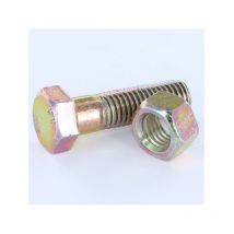 Boulon (vendu avec écrou) Tête hexagonale th M12X25 Bichromaté-10 pièces