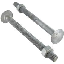 Boulon (vendu avec Ecrou) TRCC JAPY tête ronde collet carré M16X190 Filetée sur 100 Classe 6.8 Forte tenue-1 piece