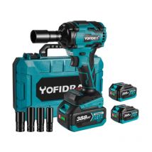 Clé a Choc sans Fil Brushless 650Nm, 1/2' Boulonneuse à Choc Electrique avec 4 Douilles, Changer les Pneus de La Voiture et Desserrer les écrous de