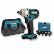 Boulonneuse à chocs 18V 190Nm 1/2" DTW190 (machine seule) + Coffret 9 douilles + sac MAKITA